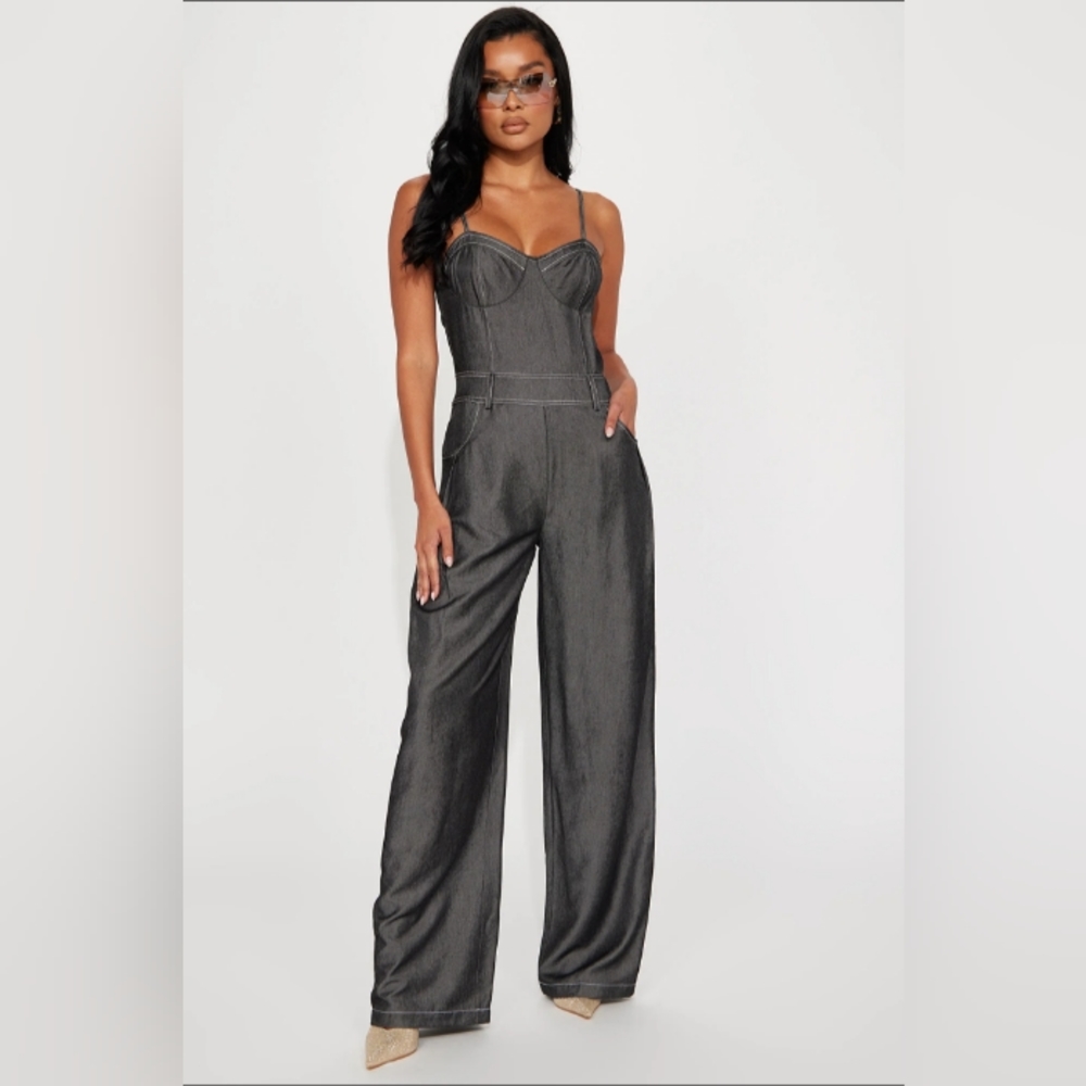 NYC Living Denim Jumpsuit| Various Sizes| Dark Wash